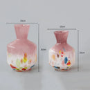 Axyaa Pink Gradient Glass Flower Vase for Home Decor