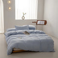 Axyaa Solid Color Washed Cotton Duvet Cover Set with Pillow Case