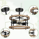 Axyaa Retro Wood Ceiling Light: Rustic Vintage Industrial Farmhouse Fixture