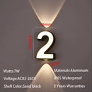 Axyaa 7W LED Wall Lamp Digit Number IP65 Modern Minimalism Style Aluminum Outdoor Light