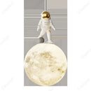 Axyaa Astronaut LED Chandelier: Modern Cream Moonlight Ambiance for Living Room & Bedroom