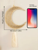 Ramadan Wooden Moon & Star Ornaments by Axyaa - Eid Decor & Ramadan Gift