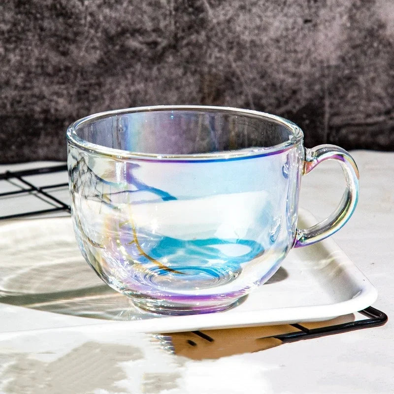 Axyaa Amber Glass Coffee Tea Mug 480ml Handle Drinkware