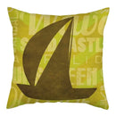 Marine Ship Print Linen Cushion Cover for Home Sofa Decor by Axyaa