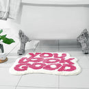 Axyaa Cute Microfiber Bath Mat - Slip-Resistant & Washable Funny Shower Rug