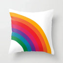 Axyaa Rainbow Tunnel Pattern Pillowcase Brown Plush Cover 45x45cm