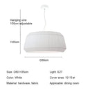 Axyaa Pleated Fabric E27 LED Pendant Lights: Minimalist Nordic Chandelier for Indoor Living Room Lighting