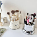 Makeup Brushes Holder Organizer by Axyaa - Rotating Desktop Storage Box for Cosmetics