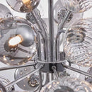Axyaa Smoke Gray Glass Bubble Chandelier: Elegant Lighting Fixture for Home, Living Room, Bedroom, Dining Hall