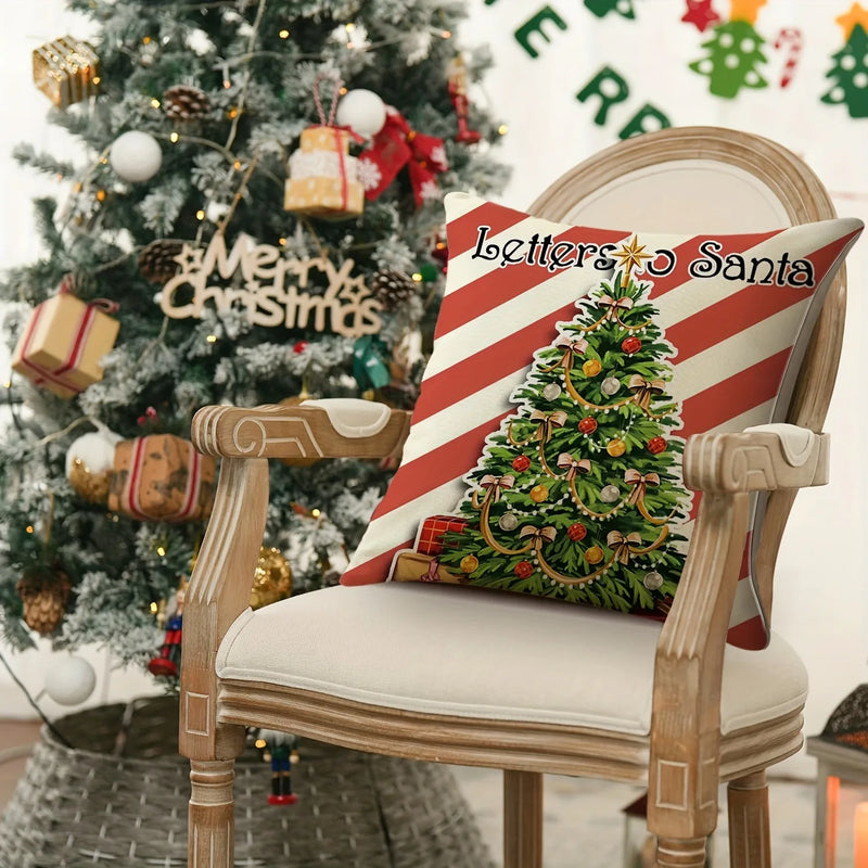Axyaa Retro Santa Claus Fawn Pillowcase - Christmas Home Decor