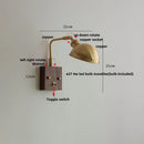 Axyaa Clear Glass LED Wall Lights with Modern Toggle Switch, Walnut Copper Stair Light