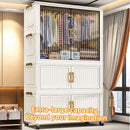 Axyaa 70cm Transparent Foldable Wardrobe, Portable Large-Capacity Storage Cabinet