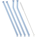 Axyaa Glass Straw Set - 4pcs Milk Tea Juice Cocktail & Brush, Bar Accessories