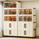 Axyaa 23.6" Double-Door Foldable Storage Box, Heavy-Duty Rolling Cabinet for Various Items