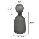 Frosted Glass Vase with Artificial Flowers - Axyaa Aesthetic Decor