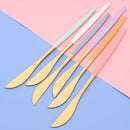Axyaa Gold Stainless Steel Dinnerware Set for Elegant Table Setting