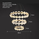 Axyaa Marble Pendant Lights: Modern Luxury LED Chandelier Circle Ring Indoor Lamp