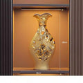 Axyaa Golden Ceramic Vase for Home, Office, Hotel - High-End European Style Handicraft