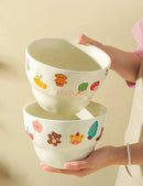 Axyaa Kids' Ceramic Noodle Soup Bowl Large Cute Cartoon Rice Household Bowl