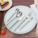 Axyaa Gold Stainless Steel Cutlery Set - 5/10/15/20Pcs Mirror Bamboo Handle Dinnerware
