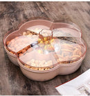 Axyaa Melon Seed Plate Fruit Storage Box with Dividers and Cover
