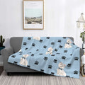 Axyaa Westie Dog Anatomy Flannel Blanket - Cozy Home Sofa Office Travel Throw