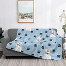 Axyaa Westie Dog Anatomy Flannel Blanket - Cozy Home Sofa Office Travel Throw