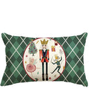 Christmas Green Linen Pillowcase by Axyaa - Festive Holiday Cushion Cover