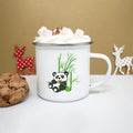 Axyaa Panda Print Enamel Coffee Tea Cup Cute Kawaii Mugs Drinkware Unique Gift