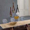 Axyaa Amber Glass Chandelier LED Pendant Light Industrial Nordic Style