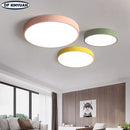 Axyaa Solid Wood Round LED Ceiling Lamp for Bedroom and Living Room