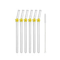 Colorful Glass Flower Straws for Tea Juice Milkshake by Axyaa-A Pack of 6