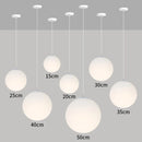 Axyaa Nordic Glass Pendant Lights Round White Ball Luminaires for Home Decoration