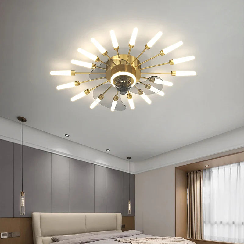 Axyaa 2024 Modern Chandelier Ceiling Fan for Home Decor Lighting