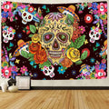 Axyaa Day of the Dead Sugar Skull UV Tapestry Wall Art