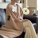 Axyaa Camel Wool Shawl Blanket - Coral Fleece Sofa Blanket for Office Nap & Winter