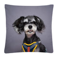Axyaa Cute Dog Photo Polyester Cushion Cover for Home Sofa Car