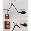 Axyaa Walnut Copper Wall Lamp: Luxury Rotating Reading Light for Bedroom & Living Room