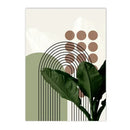 Axyaa Geometric Line Art & Green Plants Canvas Prints