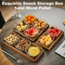 Axyaa Glass Serving Tray Set with Lid: Divided Fruit/Snack Storage Box for Events