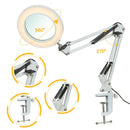 Axyaa LED Magnifying Glass Light Clamp | 3 Color Modes Dimmable Lens Magnifier