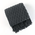 Axyaa Caramel Knit Throw Blanket - Soft, Warm, Textured, & Stylish