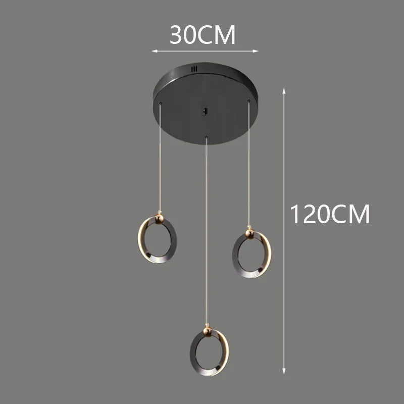 Axyaa Staircase Chandeliers: Modern LED Pendant Light Lamps for Living Room