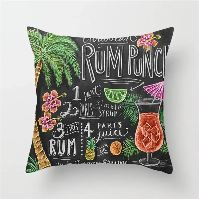 Axyaa Coffee Burger Wine Pie Juice Cushion Cover 45x45cm
