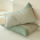 Axyaa Washed Cotton Pillowcase: Soft 48x74cm Chequer Grid Pillow Cover