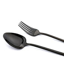 Axyaa 24-Piece Black Stainless Steel Christmas Dinnerware Set