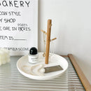 Axyaa White Plastic Round Storage Tray Tableware Home Kitchen Cake Coffee Tray