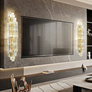 Axyaa Crystal Large Wall Lamp for Duplex Building Villa Hall, High-End Decorative Lighting