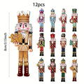 Axyaa Nutcracker Soldier Ornaments: Colorful Wooden Figures for Xmas Tree & Home