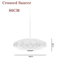 Axyaa White Fabric Lantern LED Pendant Chandelier for Modern Living Spaces